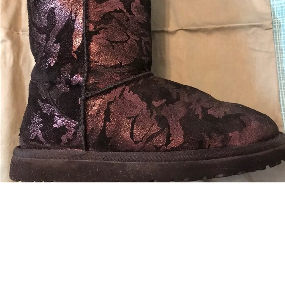 Ugg Australia Classic Short Pink Glitter Camo Boot - Picture 6 of 7